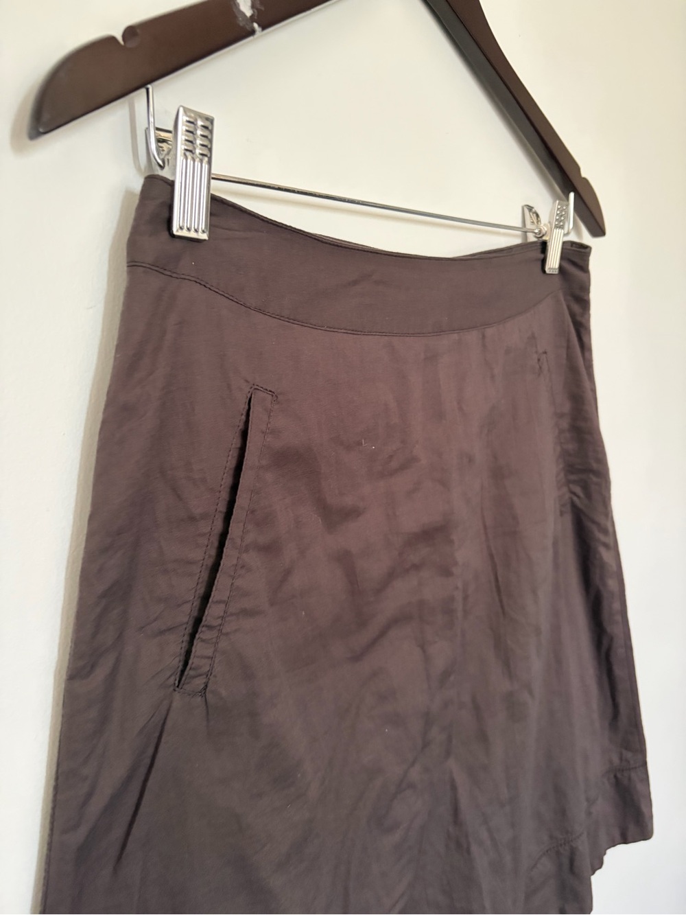 M0851 Brown Cotton A-Line Skirt Made in Canada - XXS - Picture 7 of 9